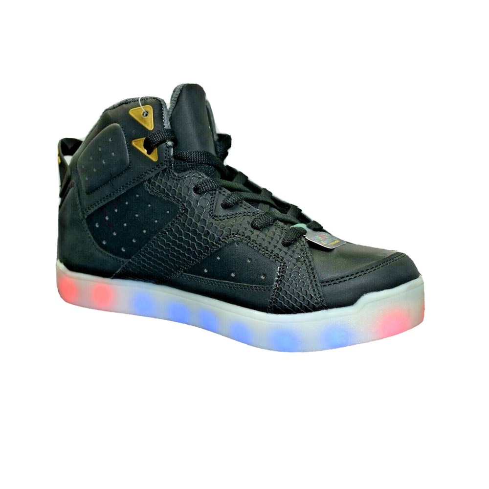 Skechers Mens Energy Lights 2.0 Black High Top Shoes With Charger Sz 8 M - 90615